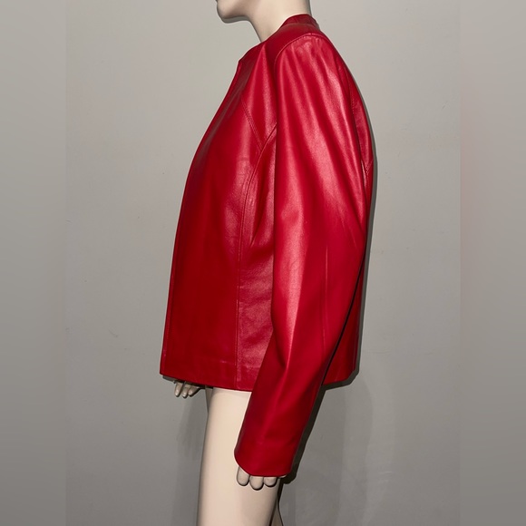 Yvonne Le Marie Red Leather Jacket 12 - Picture 5 of 11